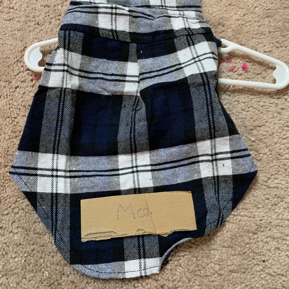 Medium Black and White Chechered Pet Tee